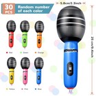 30 Pcs Inflatable Microphones Party Blow Up Microphone  Plastic Microphone Toys