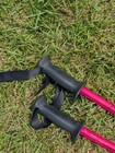 Vintage Metric Aluminum Downhill Ski Poles     Straight Shafts    wrist Straps-adult