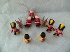 Vtg Tiny Miniature Plastic Christmas Figures  10  Deer Santa Soldiers   1 1 2 