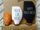 Rae Dunn Halloween 3 Spatula Set Mini Medium Large Pumpkin Trick Or Treat   Nwt
