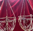 Hanging Planter Baskets Vintage Iron Architectural Salvage Set Of 2 Mid Century