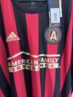 Adidas Atlanta United Mls Soccer Jersey Red Black Striped Size 2xl Brand New