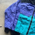 Vintage 80s The North Face Purple Blue And Black Zip Up Puffer Jacket