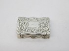Victorian Sterling Silver Floral Pattern Vinaigrette Antique 1849 Birmingham
