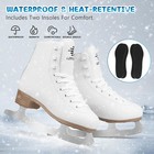 Women s girls Figure Ice Skates - Youth White Figure Skating Shoes With Insol   