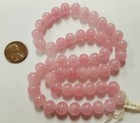 50 Vintage Japanese 1950 s Cherry Brand Glass Rose Quartz 10mm  Round Beads 4594