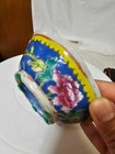 Antique Vtg Chinese Famille Rose Small Bowl Blue Floral Ceramic