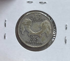 1933 Lebanon 25 Piastres - Silver