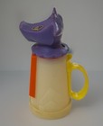 Vintage Whirley Sippy Straw Cup  n  Creamer Purple Cow Yellow Handle Milk Sip