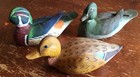 Old Hand Carved Painted Ny Artist 1970s Small Miniature Wood Duck Decoy Lot Of 5