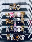 Lot Of 23 Ty Beanie Boos Medium Buddies Solid Eyes Purple Tush Tag Dog Bbbs1