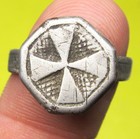 Amazing Silver Spanish Medieval Knights Crusaders  Templar Cross Ring 11-12th  C