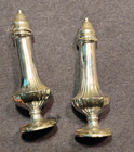 Vintage Salt   Pepper Shakers Silver Metal     5    Tall