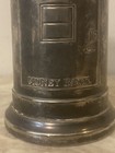 Vintage  Pillar Metal Silver-plated Coin Bank Money Bank Collectible 3 75    Tall
