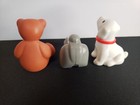 Vintage Little Tikes Dollhouse Pets  White Dog  Brown Bear   Gray Cat