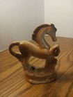Vtg Ceramic Lusterware Prancing Horse Figurine Brown