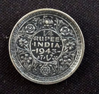 British India 1943 1 4 Rupee Silver Coin High Grade