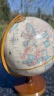 Vintage Replogle Raised World Classic Series 12  Diameter Globe Hardwood Base