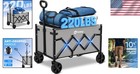 Foldable Utility Cart For Grocery  220lbs  Gray