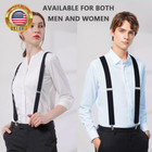 Mens Suspenders Adjustable Braces With 4 Strong Metal Clips Elastic X Back Heavy