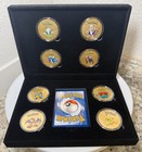 Pokemon Collectible 8pc  Gold Coin Set - 24k Gold-plated Coins   Booster Pack 