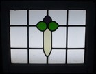 Simple Floral Old English Leaded Stained Glass Window 22  X 17 1 4 