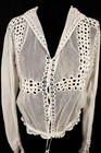 Antique French Edwardian  Cotton Hand Embroidered Lace Blouse  42  Bust