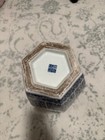 Blue   White Chinese Hexagonal Porcelain Vase With Mark  Ownership History N a