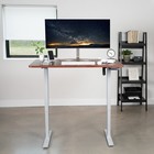 Vivo Electric 48  X 30  Stand Up Desk  Dark Walnut Table Top  Gray Frame