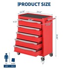 Rolling Tool Chest 5-drawer Tool Box W  Wheels Multifunctional Garage Tool Cart