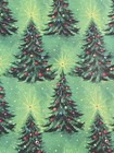 Vtg Christmas 1969 Tie Tie Wrapping Paper Gift Wrap Pretty Trees On Green