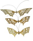 Vintage Brass Butterfly Wall Hangings Lot Of 3 Mid Century Modern Metal Decor