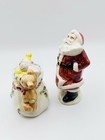 Vintage Fitz And Floyd Christmas Santa Bag Of Toys Salt   Pepper Shaker Set 1994