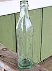 Vintage Rare Green Glass Soda Bottle Embossed Arrowhead Pattern