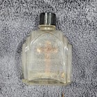 Vintage Art Deco Holy Water Bottle  Sprinkler Cap  Gold Paint Embossed Crucifix
