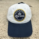 Corona Beer Hat Adjustable Strap White Blue Patch Spellout Logo Cotton Dad Cap