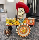Vintage Milton Berle Tin Clockwork Car In Reproduction Box  Works Great C video 
