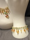 The Spring Ball Gold Tone Crystal Dangle Jewelry Set Necklace Bracelet Earrings