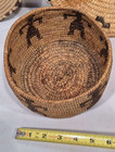 One 6  Diameter Nicely Decorated Native American Indian Tightly Woven Basket