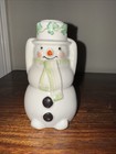 Belleek Irish Porcelain Winter Snowman Taper Candle Holder 11th Mark