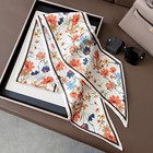 Hair Scarf For Women - 53 x5 3  Purse Scarf  Extra Long Satin Yellow Floral