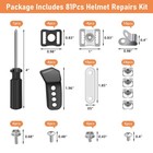 81pcs Football Helmet Repair Kit For Baseball  Silver  Black 