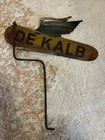 Vintage Dekalb Flying Corn Seed Spinner Weathervane  Metal Farm Sign Double Side