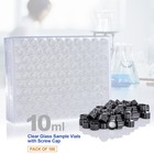 100pcs 10ml Glass Vials With Screw Caps Clear Sample Vials Liquid Sampling Vial