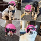Dog Goggles With Helmet For Small Dogs  Anti-uv Wind Protection Pet Sunglasse   