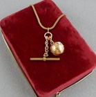 Vintage Gold Filled 21  Pocket Watch Chain Necklace Basketball Fob 25 4g