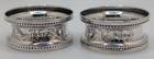 Pair Of Antique English Sterling Silver Napkin Rings  Blank Cartouches  D  1914