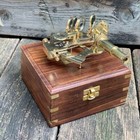 Nautical  Sextant  Solid Brass With Hand Made Wooden Box  Original Reproduction
