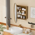 Wall Mounted Round Mirror Medicine Cabinet With Storage For Bathroom 59 12 5cm    