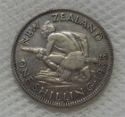 1935 New Zealand One Shilling Silver Coin